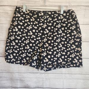 Amazon Basics Womens Size 12 Black Floral Bermuda Shorts